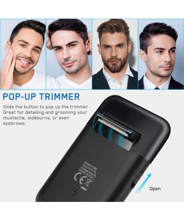 WIOR Electric Razor for Men - Washable USB Rechargeable Cordless Shaver with Trimmer - Portable Travel Shaver for Beard Grooming in Black - Buy Online on GoSupps.com