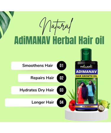 Adivasi Pure Herb Hair Oil - Nourishing Oil for Hair Growth & Repair | Castor Amla Jojoba Argan Oils for Dry & Frizzy Hair - Buy Online on GoSupps.com