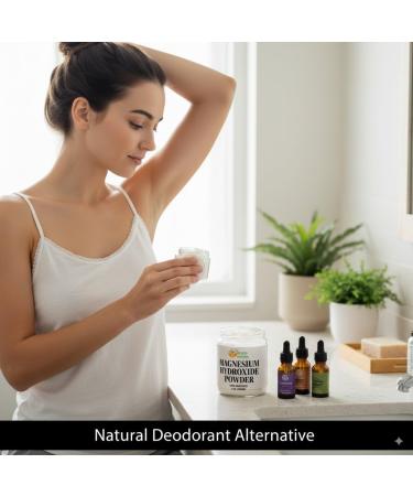 Herbs Botanica Magnesium Hydroxide Powder 8 oz Fine Powdered Magnesium for DIY Use, Deodorant, Toothpaste, and Crafting Ozonated Magnesium Oxide Alternative - Buy Online on GoSupps.com