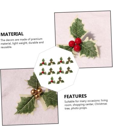 Zerodeko 60 Pcs Small Golden Fruit Green Leaves Red Christmas Plug-in Plastic Golden+redx3pcs 13.5X13.5X2.5CMx3pcs - Buy Online on GoSupps.com