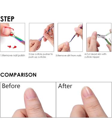 4-Piece Cuticle Slide Set & Nail Shaver - Stainless Steel Nail Skin Remover Tools for Manicure & Pedicure - Colorful Gradient Design - Buy Online on GoSupps.com
