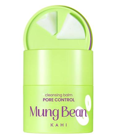 KAHI Cleansing Balm Pore Control Mung Bean - Nourishing & Hydrating Facial Cleanser Makeup Remover Balm with AHA BHA (Salicylic Acid) PHA and LHA - Gentle Exfoliating Korean Skincare 1.69 oz