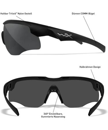 Wiley X WX Rogue Comm Sunglasses for Men | Tactical Military & Outdoor Eyewear | 100% UVA/UVB Protection | Matt Black Frame | Perfect for Cycling Hiking Fishing Airsoft & More - Buy Online on GoSupps.com