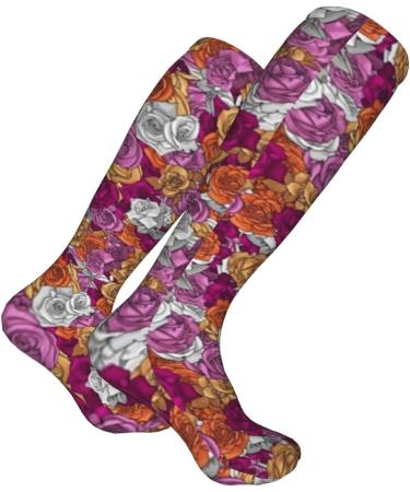 Lesbian Pride Roses Compression Socks - 15-20 mmHg Support for Running & Cycling | Unisex - Buy Online on GoSupps.com