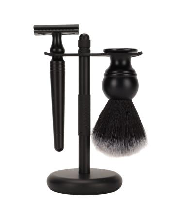 Trimbrush set Anggrek 3-part beard care trimmet Razor set Clipper kit with cutter brush trimmer stand holder for men black