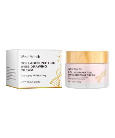 JOYVOIDX Collagen Peptide Wire Drawing Cream Transforms to Silky Moisturizer with Acetyl Tripeptide-1 & Niacinamide Anti-Aging Face Treatment for Firming & Intense Hydration 1.76oz