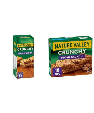 Nature Valley Crunchy Oats 'n' Honey Granola Bars & Crunchy Granola Bars Pecan Crunch 10 Count