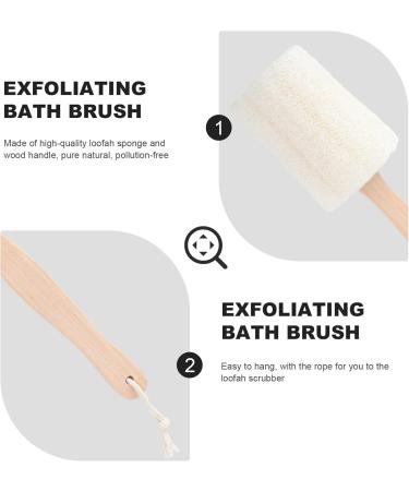 Yardwe Luffa Bath Brush - Long Wooden Handle Back Brush for Exfoliating & Shower - Natural Cucumber Sponge for Body Care - Buy Online on GoSupps.com