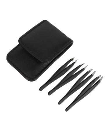 Frcolor 1 Set eyebrow tweezers precision tool fake eyebrow tweezers kit for removal of ingrown hair precision pink main Miss Miss -free steel deliveries 8.5x5.3cm black
