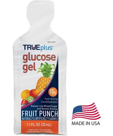 TRUEplus Glucose Gel Fruit Punch Flavor - 6 Pack 1.08 Fl Oz - Convenient Gel Pouch - Blood Sugar Support - Buy Online on GoSupps.com