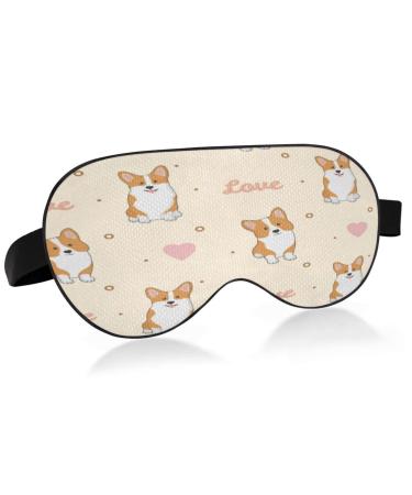 xigua Cute Corgi Sleeping Eyes Mask with Adjustable Strap Breathable Blackout Comfortable Sleeping Eye Mask for Men&Women96