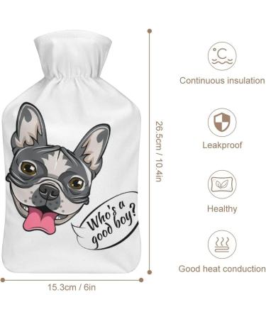 Cartoon Bulldog Hot Water Bottle - Plush Bed Warmer for Adults & Kids | 26.5x15.3cm | International Shipping - Buy Online on GoSupps.com