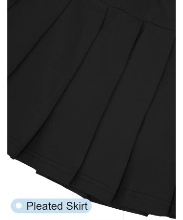 Seaur Sports Skort for Girls - Stretchable Tennis Skirt with Built-in Shorts for Running Yoga & Training (Ages 3-11 Black) - Buy Online on GoSupps.com