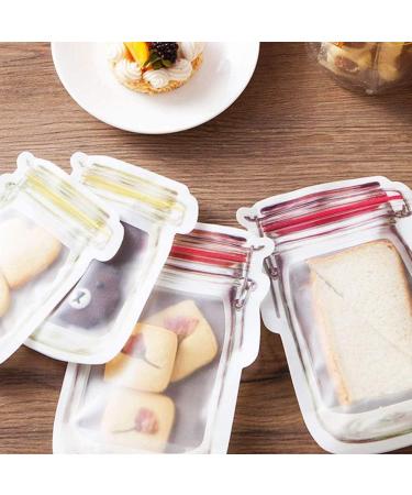 BKpearl 40 Pcs Mason Jar Bottles Bags Portable Food Storage Bag Snack Ziplock Bags Reusable Airtight Seal Storage Bags Leakproof Food Saver Bags for Travel Camping Picnic - Buy Online on GoSupps.com