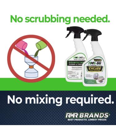 RMR Brands Mold Killer & Stain Remover Bundle - Complete Mold Prevention Kit with Disinfectant Spray - 2 x 32 Ounce Bottles - Buy Online on GoSupps.com