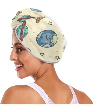 Star Planets Hair Towel 2 Pack | Super Absorbent Quick Dry Hair Turbans for Women & Girls - Buy Online on GoSupps.com