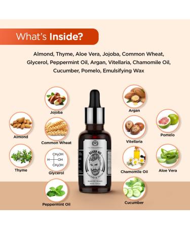 The Man Company Bart l for Men | Bio Vegan Beard Oil (30 ml) - Softens Beards Promotes Growth Paraben-Free Natural Almond & Thyme Oil - Buy Online on GoSupps.com