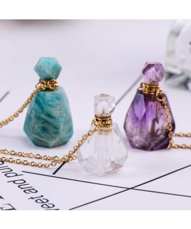 YGLINE Natural Gemstones Perfume Bottle Pendant Long Necklace - Unique International Shipping - Buy Online on GoSupps.com