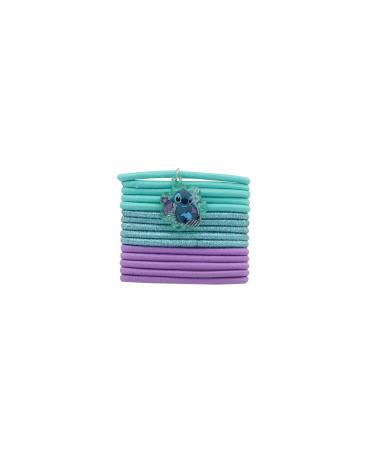 Disney stitch: thick rubber band with a magical lile and stitch - lot 15 pieces - without metal accessory ideal for thick hair - hair accessories for women girls girls