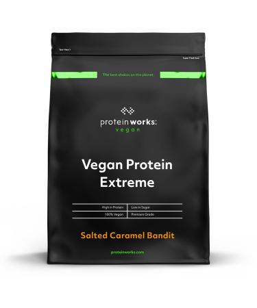 Protein Works - Vegan Protein Extreme | 29g Plant Based Protein | Added Vitamin Blend | 57 Servings | Salted Caramel Bandit | 2kg Salted Caramel Bandit 2kg - Buy Online on GoSupps.com