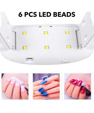 Mini Nail Lamp Portable LED Nail Lamp 6W Nail Gel Dryer DIY Art Nails Tool for Women and Girls Manicure (Pink) - Buy Online on GoSupps.com