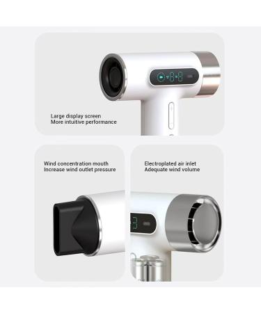 Portable Hair Dryer 300W Cold Hot Wind Large Display USB Rechargeable 100000 RPM Travel Hair Dryer with Temperature Control Large Screen Hair Blow Dryer for Student Dormitory US Plug 100-240V - Buy Online on GoSupps.com