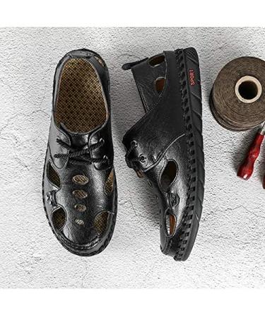 Creev Large Men's Leather Summer Sandals - Soft Slipproof Beach Footwear (Size 8) - Fashionable Leisure Shoes - Buy Online on GoSupps.com
