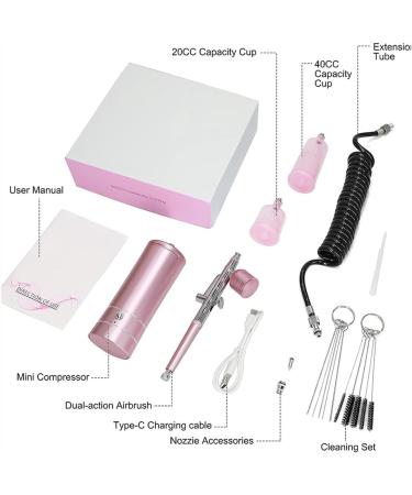 wemee Rechargeable Cordless Airbrush Compressor Portable Handheld Electric with 0.4mm Nozzle for Barber Nail Art Makeup Model Painting - Buy Online on GoSupps.com