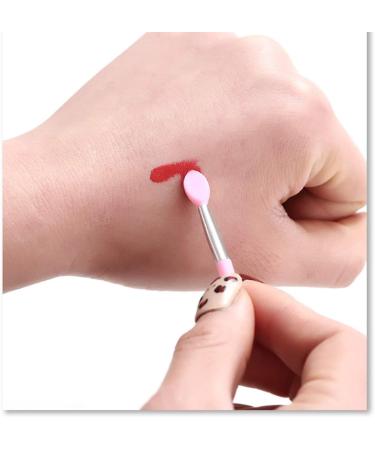 Yueser 20pc Mini Silicone Lip Brush Set | Reusable Soft Lip Applicator Brushes for Beauty Makeup | 5cm Pink White Handle - Buy Online on GoSupps.com
