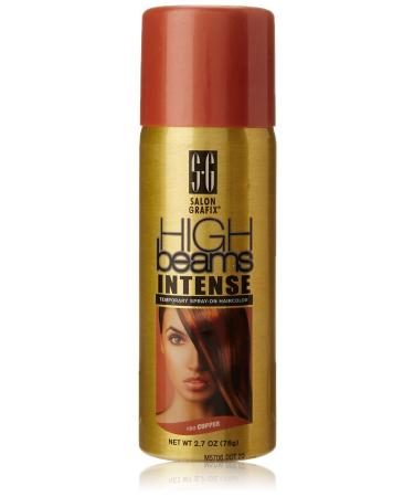 High Beams Intense Spray-On Hair Color -Copper - 2.7 Oz - Add Temporary Color Highlight to Your Hair Instantly - Great for Streaking, Tipping or Frosting - Washes out Easily Copper 2.7 Ounce (Pack of 1)