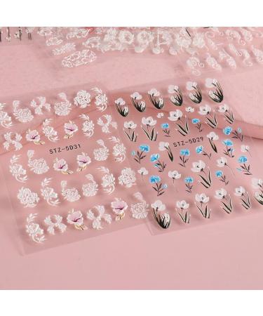 Nail Accessories Summer Acrylic Slider Decals Embossed Flowers Leaves 5D Nail Stickers(STZ-5D36) - Buy Online on GoSupps.com
