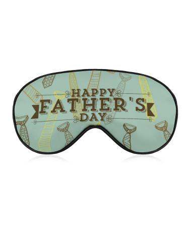Happy Father's Day Ties Sleep Mask Eye Cover for Sleeping Blindfold with Adjustable Strap Blocks Light Night Travel Nap for Men Women