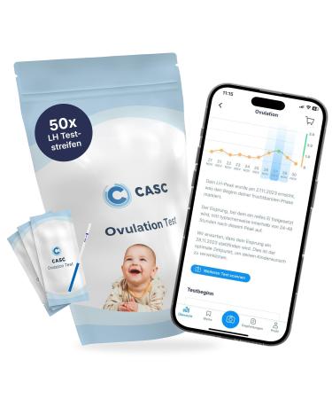 CASC ovulation test | 50 x fertility test for women with app - ovulation test 10 miu - LH test - fertility aid