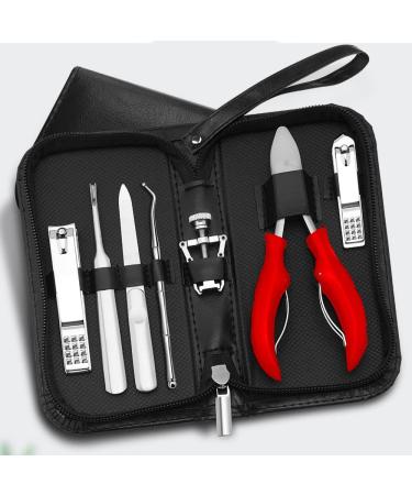 7 PCS Thick Ingrown Toenail Clipper Kit with Nail Clippers Toenail Lifter Cuticle Cutter Nail File Toenail Corrector PU Leather Case for Ingrown Thick Hard Toe Nail Fingernail Red - Buy Online on GoSupps.com