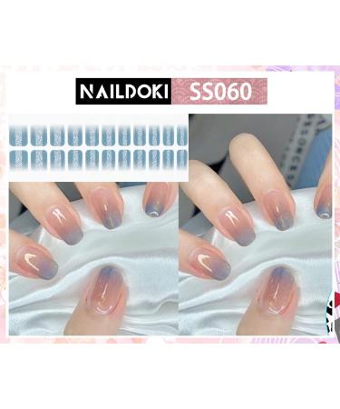 NAILDOKI Nail Stickers - 6 Sheets, 132 Pieces Full Wraps & Strips for Women & Girls | Self-Adhesive Gel Nail Art Decals - Buy Online on GoSupps.com