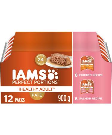 IAMS Perfect PORTIONS Healthy Adult and Indoor Wet Cat Food Pat Chicken & Perfect Portions Healthy Wet Cat Food Adult Grain Free Pat - Chicken and Salmon 12CT Multipack 75g Tray Cat Food + Cat Food 75g Tray - Buy Online on GoSupps.com