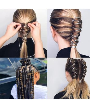 Dreadlock Braids Hair Accessories - Silver/Gold Shimmer Stretch Elastic Cord for African Braid Styling - 5M - Buy Online on GoSupps.com