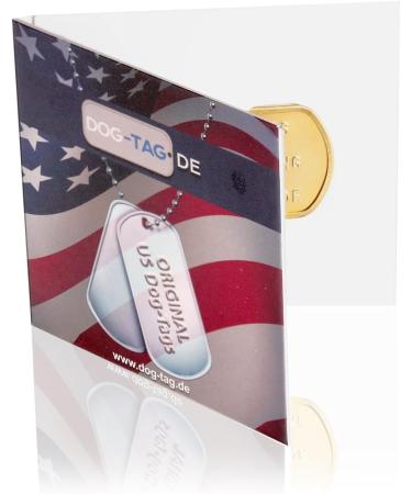 Personalized Dog Day Chains | 2-Piece ID Set with Embossing | Custom Text & Motifs | Military Equipment - Gold Finish - Buy Online on GoSupps.com
