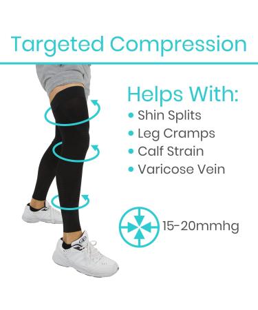 Vive Full Leg Compression Sleeves | Knee Calf & Thigh Support for Men & Women - Ideal for Basketball Football & Running - Medium Size for Shin Splints Relief - Buy Online on GoSupps.com