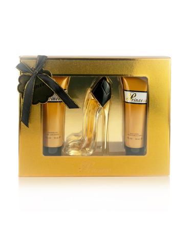 META-BOSEM Women's Fragrance Set - Sweet Floral Note - Fresh Scent - Great Holiday Gift - for All Day Use - a High-Heel Classic Bottle (90ml Shower Gel+50ml EDT+90ml Body Lotion) (Prinss Gold) - Buy Online on GoSupps.com