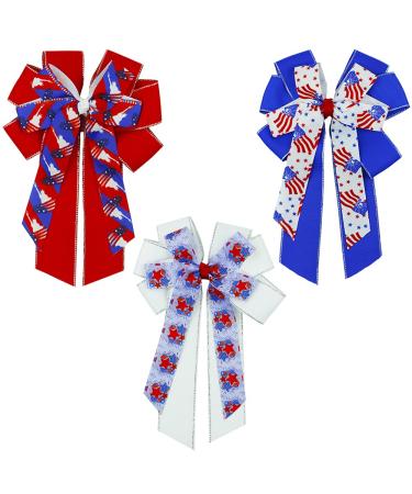 Flag Clips Patriotic Hairwear July 4th Hair Accessories Cheerleader Hairpin Hair Bows for Girls Women (3C)