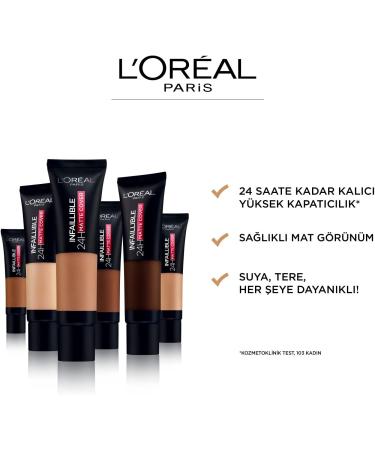 Infaillible 24H Matte Cover Foundation N. 290 Ambre Dor 130 - Neutral Undertone - Buy Online on GoSupps.com