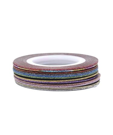 lmoikesz 14pcs Fashionable And Unique Nail Art Striping Tapes Easy To Apply For Trendy Nails Paper Multicolored Good Gifts Random Color 1MM