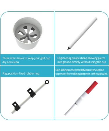 THIODOON 6ft Golf Flagstick with Detachable Cup - Anti-Rust Glass Fiber Design - Buy Online on GoSupps.com