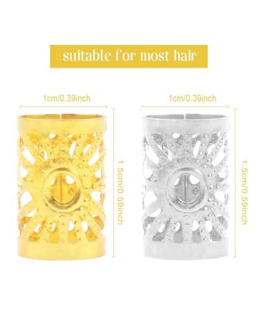 Huayue 200 Pcs Dreadlocks Pearl Metal Hair Cuffs & Clips - Vintage Braid Jewelry in Gold & Silver - Buy Online on GoSupps.com
