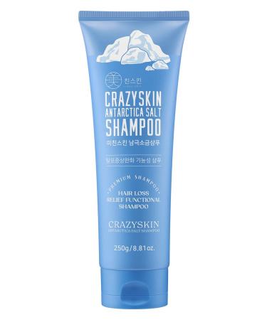 CRAZY SKIN Antartica Sea Salt Scalp Ice Hair Shampoo Head Scalp Clarifying & Exfoliating Buildups for healthy hair growth. For Dry Itchy Flaky Oily Scalp 250ml(8.81 Fl Oz)