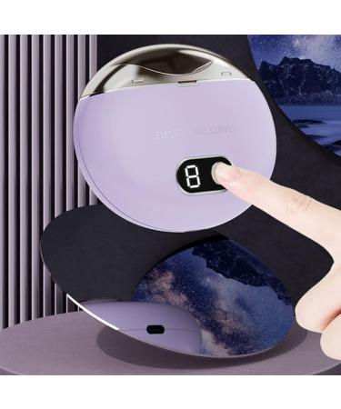 Otueidnsy 1Set Electric Automatic Nail Clippers Scissors with Light for Baby Adult Care Purple - Buy Online on GoSupps.com