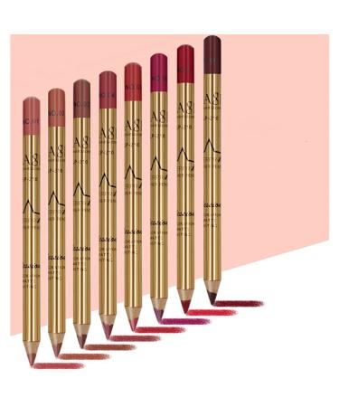 8PCS Waterproof Lip Liner Pencil Kit | Long Lasting Retro Lipstick Pen Set | Smooth & Sweat-proof Cosmetic Collection - Buy Online on GoSupps.com