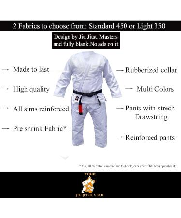 Your Jiu Jitsu Gear BJJ Gi Blue A3 - Brazilian Jiu Jitsu Uniform for 5'10 - 6'1 Height - Buy Online on GoSupps.com