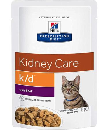 multiple Hills Prescription Diet k/d Kidney Care Cat Food 18 X 85g (6x Beef 6x Salmon 6x Chicken) with a Free Toy Ball Gift - Buy Online on GoSupps.com